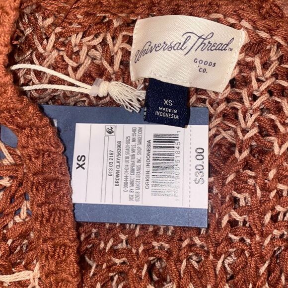 Universal Thread Open Stitch Tunic Sweater Burnt Orange XS NWT - Picture 6 of 7
